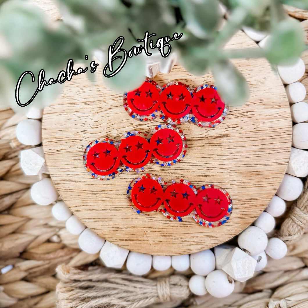 RWB Smiley || Hair Clip