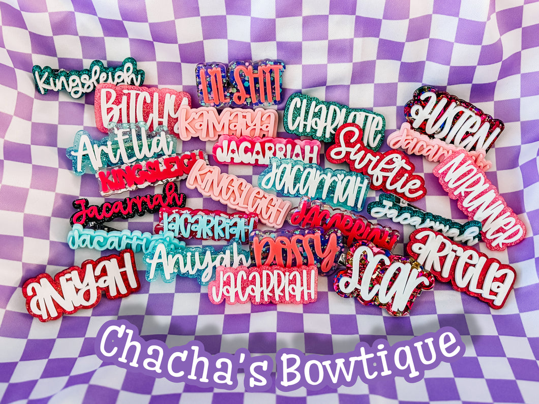 Custom Acrylic || Name Clips