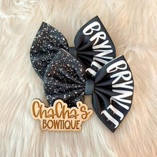 Load image into Gallery viewer, Faux Glitter Name Bow
